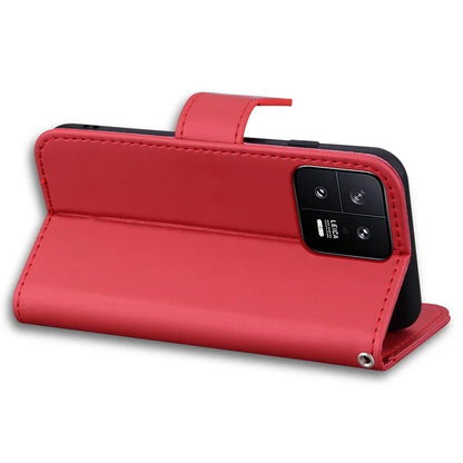 For Xiaomi 13 PU Leather Wallet Cartoon Animal Pattern Cell Phone Cases with Strap