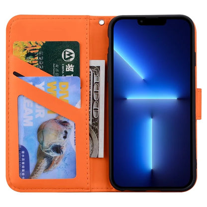 For iPhone 13 Pro Max 6.7 inch Cover Cartoon Animal Pattern PU Leather Cell Phone Cases