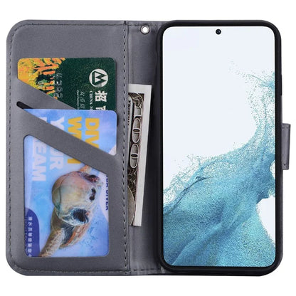 For Samsung Galaxy S23+ Cell Phone Case Cartoon Animal Flip PU Leather Shell with Strap