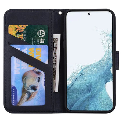 For Samsung Galaxy S23+ Cell Phone Case Cartoon Animal Flip PU Leather Shell with Strap