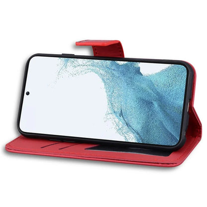 For Samsung Galaxy S23+ Cell Phone Case Cartoon Animal Flip PU Leather Shell with Strap