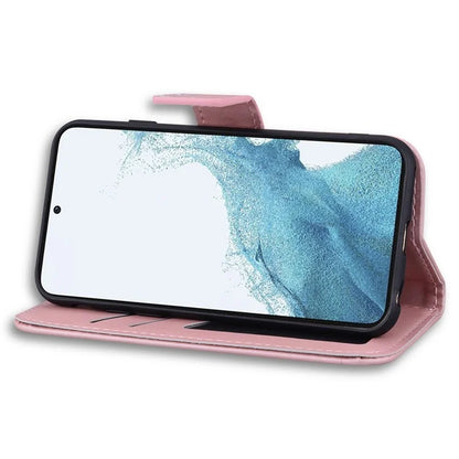 For Samsung Galaxy S23+ Cell Phone Case Cartoon Animal Flip PU Leather Shell with Strap
