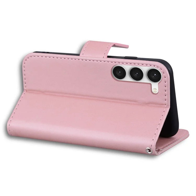 For Samsung Galaxy S23+ Cell Phone Case Cartoon Animal Flip PU Leather Shell with Strap