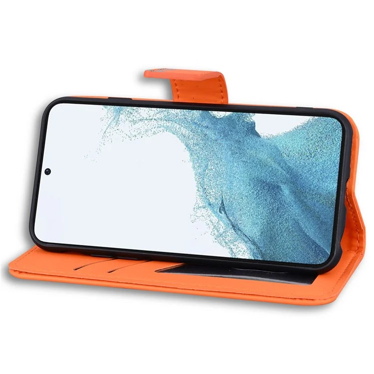 For Samsung Galaxy S23+ Cell Phone Case Cartoon Animal Flip PU Leather Shell with Strap