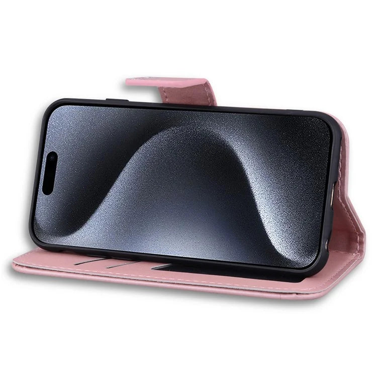 For iPhone 15 Pro Max Cover Cute Animal Pattern Leather Wallet Stand Cell Phone Case
