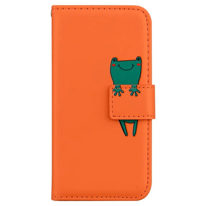 For iPhone 14 Pro Cell Phone Case PU Leather Shell with Cartoon Animal Pattern