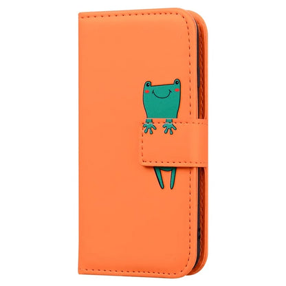 For iPhone 14 Pro Cell Phone Case PU Leather Shell with Cartoon Animal Pattern