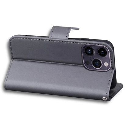 For iPhone 14 Pro Cell Phone Case PU Leather Shell with Cartoon Animal Pattern