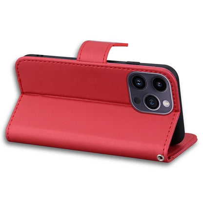 For iPhone 14 Pro Cell Phone Case PU Leather Shell with Cartoon Animal Pattern