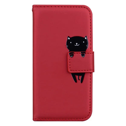 For iPhone 14 Pro Cell Phone Case PU Leather Shell with Cartoon Animal Pattern