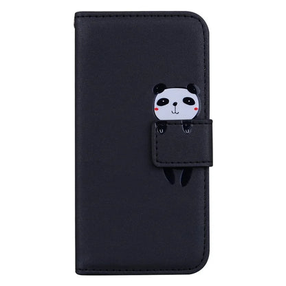 For iPhone 14 Pro Cell Phone Case PU Leather Shell with Cartoon Animal Pattern
