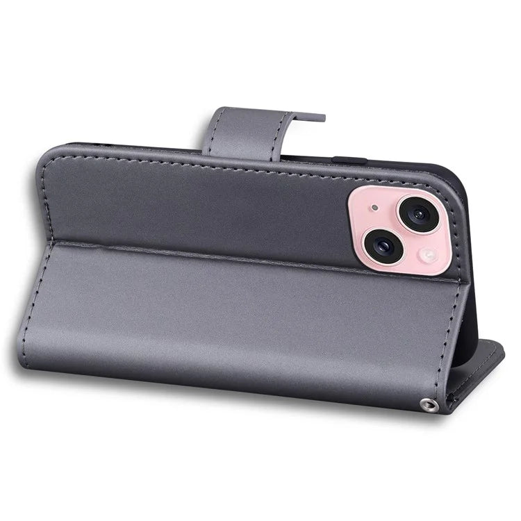 For iPhone 15 Plus Cell Phone Case Cartoon Animal Pattern Anti-drop PU Leather Cover