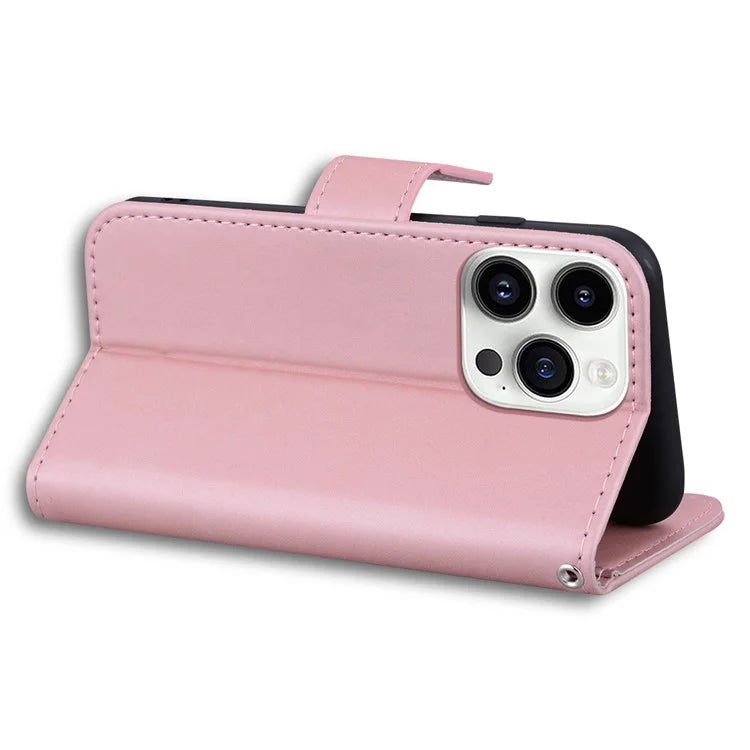 For iPhone 14 Pro Max Cell Phone Case Animal Pattern PU Leather Wallet Stand Cover with Strap