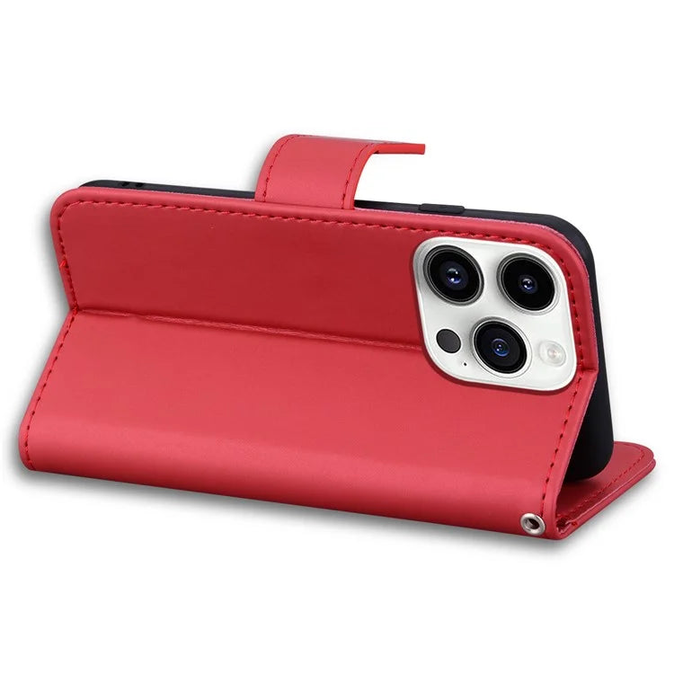 For iPhone 14 Pro Max Cell Phone Case Animal Pattern PU Leather Wallet Stand Cover with Strap