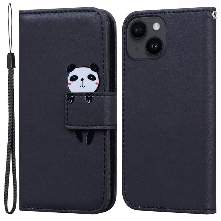 For iPhone 14 Cell Phone Case Animal Pattern Support Stand Leather Wallet Cover