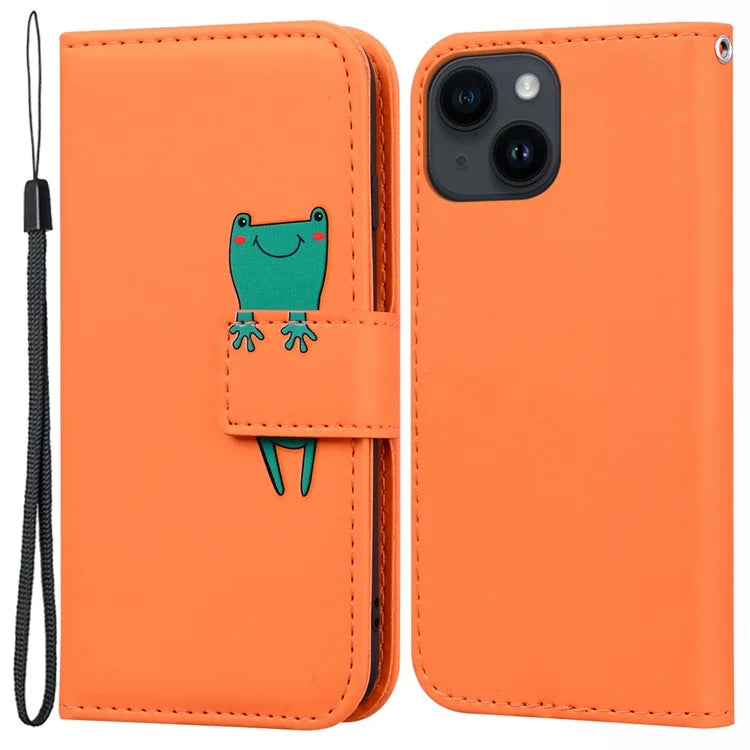 For iPhone 14 Cell Phone Case Animal Pattern Support Stand Leather Wallet Cover