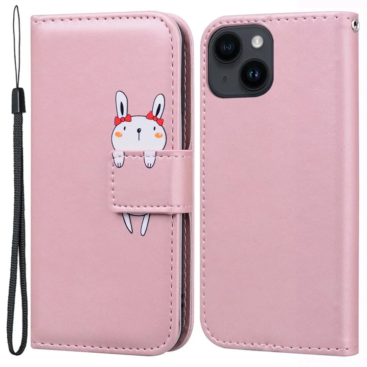 For iPhone 14 Cell Phone Case Animal Pattern Support Stand Leather Wallet Cover