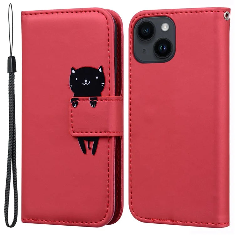 For iPhone 14 Cell Phone Case Animal Pattern Support Stand Leather Wallet Cover