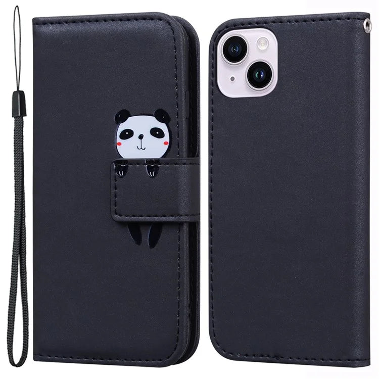 For iPhone 14 Plus Cell Phone Case Anti-drop PU Leather Wallet Stand Cover