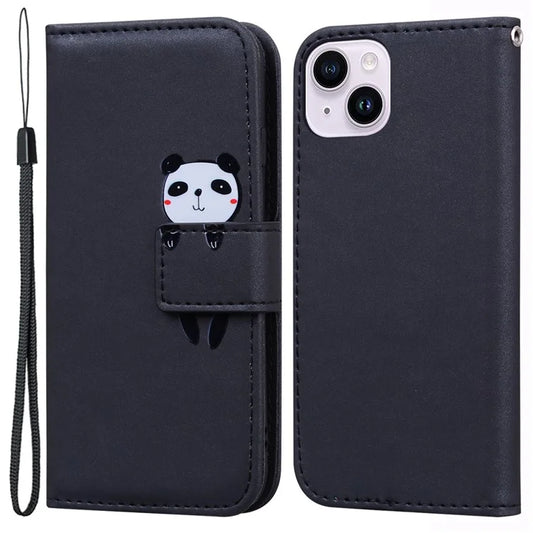 For iPhone 14 Plus Cell Phone Case Anti-drop PU Leather Wallet Stand Cover