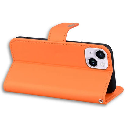 For iPhone 14 Plus Cell Phone Case Anti-drop PU Leather Wallet Stand Cover