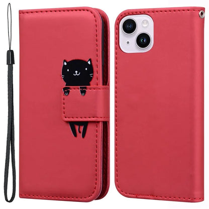 For iPhone 14 Plus Cell Phone Case Anti-drop PU Leather Wallet Stand Cover