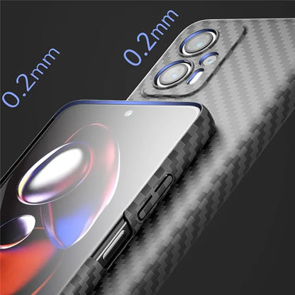 For Xiaomi Redmi Note 12T Pro 5G Case Hard PC Carbon Fiber Texture Back Shell