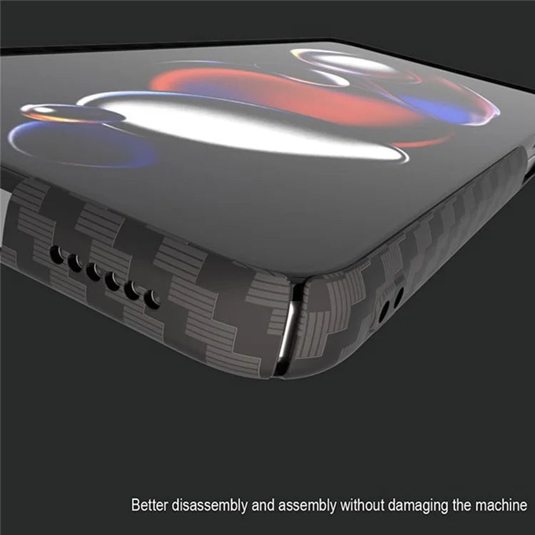 For Xiaomi Redmi Note 12T Pro 5G Case Hard PC Carbon Fiber Texture Back Shell+White