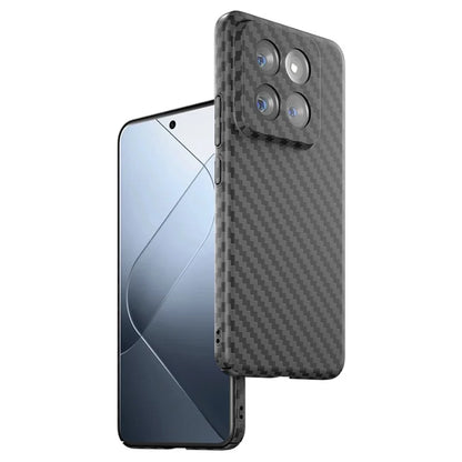 For Xiaomi 14 Cell Phone Case Carbon Fiber Texture Hard PC Protective Cover