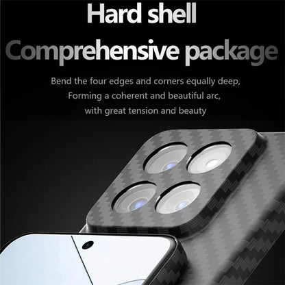 For Xiaomi 14 Cell Phone Case Carbon Fiber Texture Hard PC Protective Cover+White