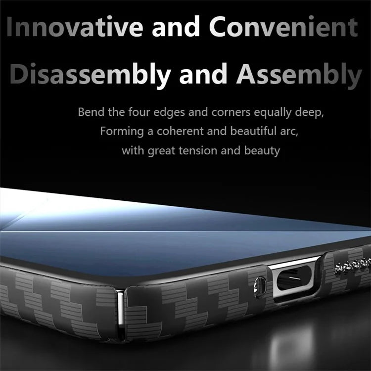 For Xiaomi 14 Cell Phone Case Carbon Fiber Texture Hard PC Protective Cover+Red
