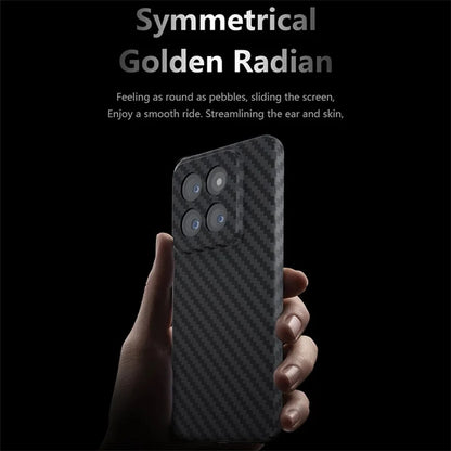 For Xiaomi 14 Cell Phone Case Carbon Fiber Texture Hard PC Protective Cover