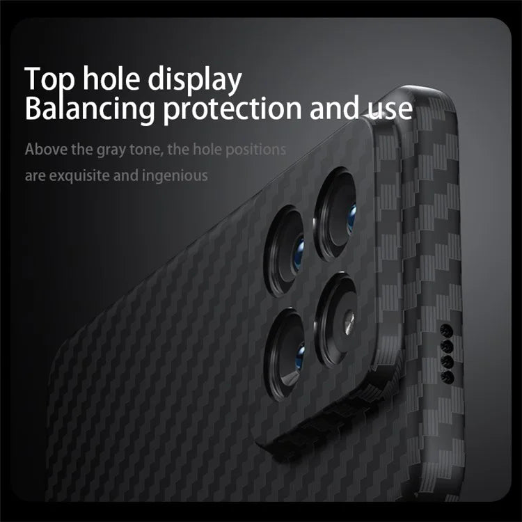 For Xiaomi 14 Cell Phone Case Carbon Fiber Texture Hard PC Protective Cover