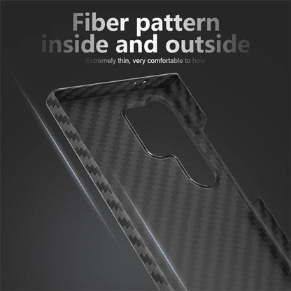 For Samsung Galaxy S23 Ultra Case Carbon Fiber Texture Ant-fingerprint Smartphone Back Cover