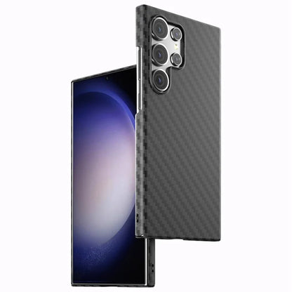 For Samsung Galaxy S24 Ultra Case Anti-drop PC Carbon Fiber Texture Phone Guard Cover