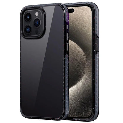 For iPhone 15 Pro Cell Phone Case Glitter Powder Clear TPU+PC Anti-drop Cover