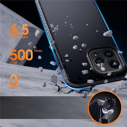 For iPhone 15 Pro Cell Phone Case Glitter Powder Clear TPU+PC Anti-drop Cover