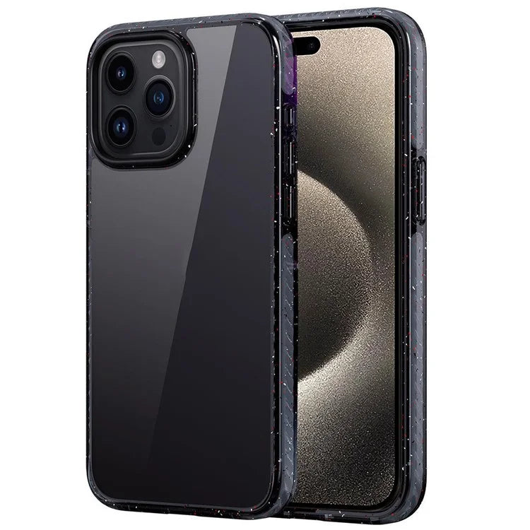 For iPhone 15 Pro Max Cell Phone Case Glitter Powder Edge Anti-scratch TPU+PC Cover