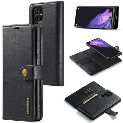 DG.MING for Samsung Galaxy S24 Ultra Case Detachable Split Leather Cover with Stand Wallet