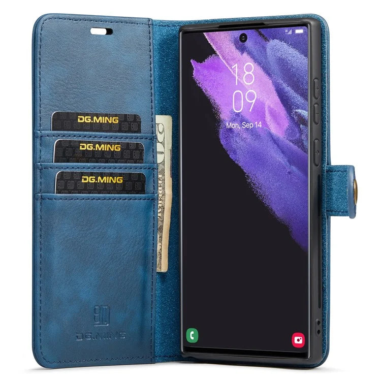 DG.MING for Samsung Galaxy S24 Ultra Case Detachable Split Leather Cover with Stand Wallet