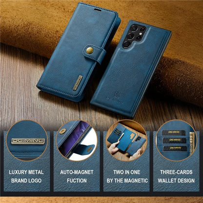 DG.MING for Samsung Galaxy S24 Ultra Case Detachable Split Leather Cover with Stand Wallet