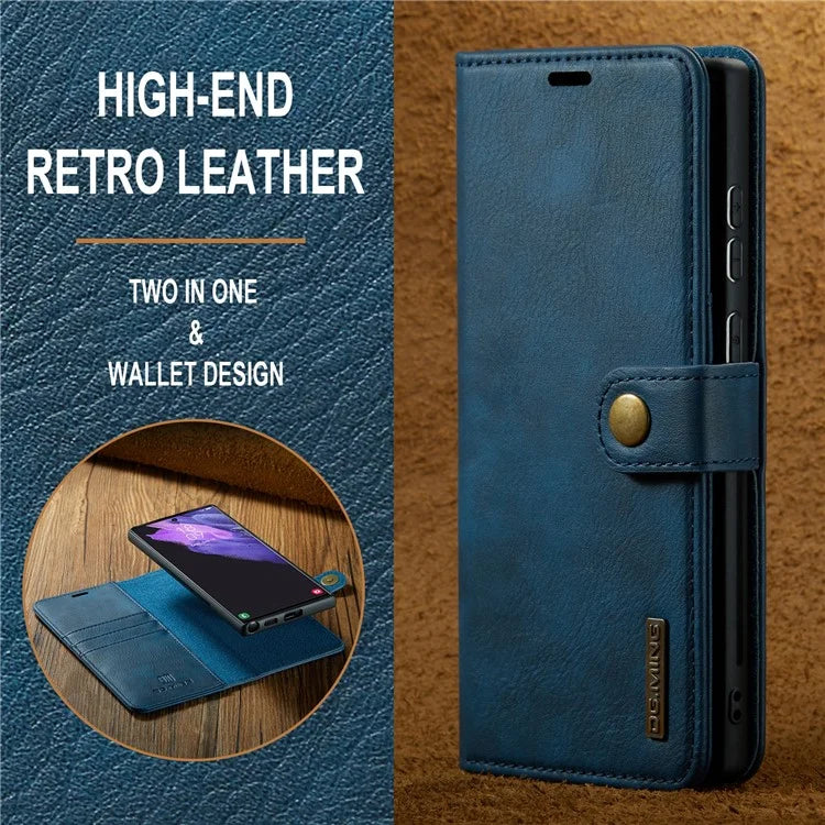 DG.MING for Samsung Galaxy S24 Ultra Case Detachable Split Leather Cover with Stand Wallet