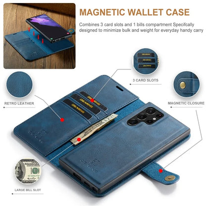 DG.MING for Samsung Galaxy S24 Ultra Case Detachable Split Leather Cover with Stand Wallet