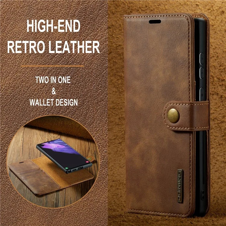 DG.MING for Samsung Galaxy S24 Ultra Case Detachable Split Leather Cover with Stand Wallet