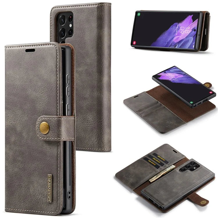 DG.MING for Samsung Galaxy S24 Ultra Case Detachable Split Leather Cover with Stand Wallet