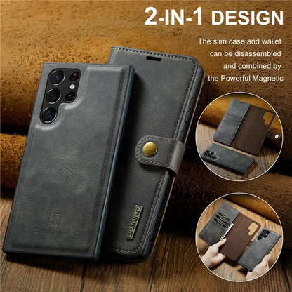 DG.MING for Samsung Galaxy S24 Ultra Case Detachable Split Leather Cover with Stand Wallet