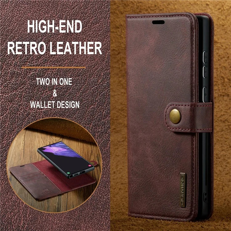 DG.MING for Samsung Galaxy S24 Ultra Case Detachable Split Leather Cover with Stand Wallet