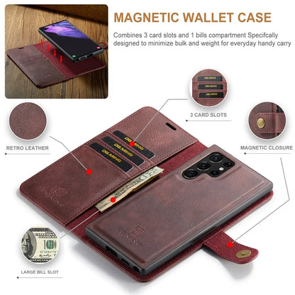 DG.MING for Samsung Galaxy S24 Ultra Case Detachable Split Leather Cover with Stand Wallet