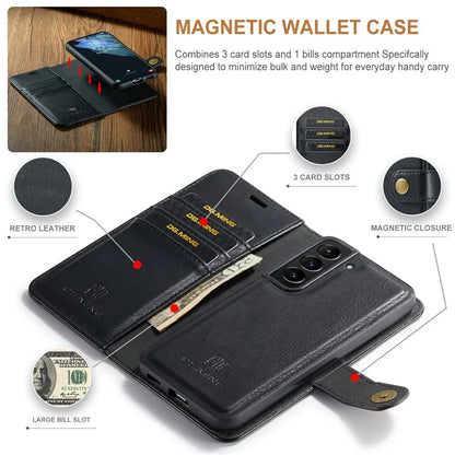 DG.MING for Samsung Galaxy S24 Case Detachable 2-in-1 Split Leather Phone Cover