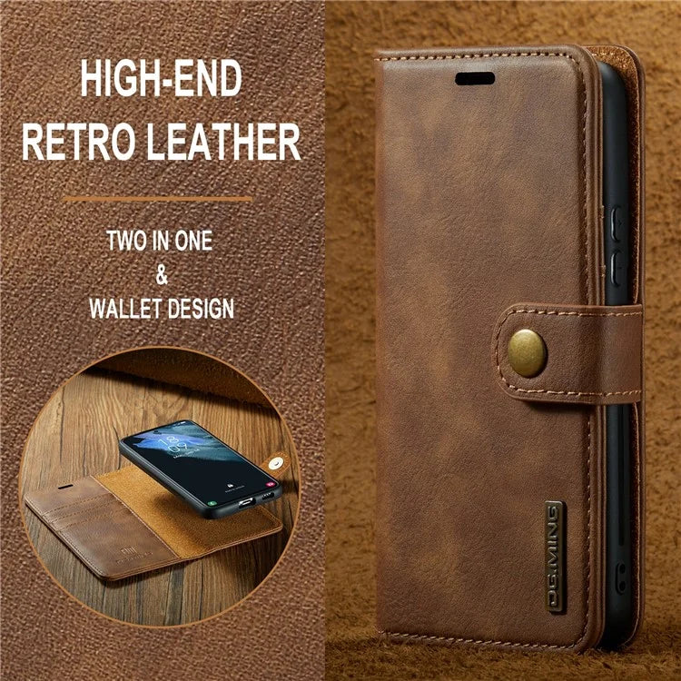 DG.MING for Samsung Galaxy S24 Case Detachable 2-in-1 Split Leather Phone Cover